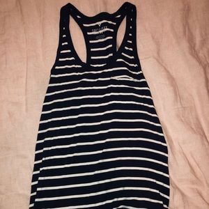 Navy blue and white tank